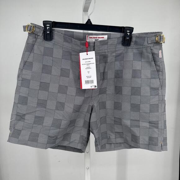 Orlebar Brown Other - Orlebar Brown 007 Goldfinger Swim Trunks Men 34 Black White Glen Check Beach NWT